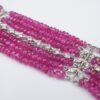 Cathy Waterman Platinum 7-Strand Floral Diamond Ruby Bead Bracelet 6.25", view 8