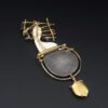 Carolyn Morris Bach Sterling 18k Gold Goddess Brooch Pendent 4.75", view 4