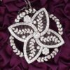Antique Belle Epoque Platinum Diamond Floral Filigree Pendant Necklace, view 1