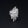 Andrew Grima Platinum 8.25 cttw Pave Diamond Cluster Ring Size 9 GIA, view 5