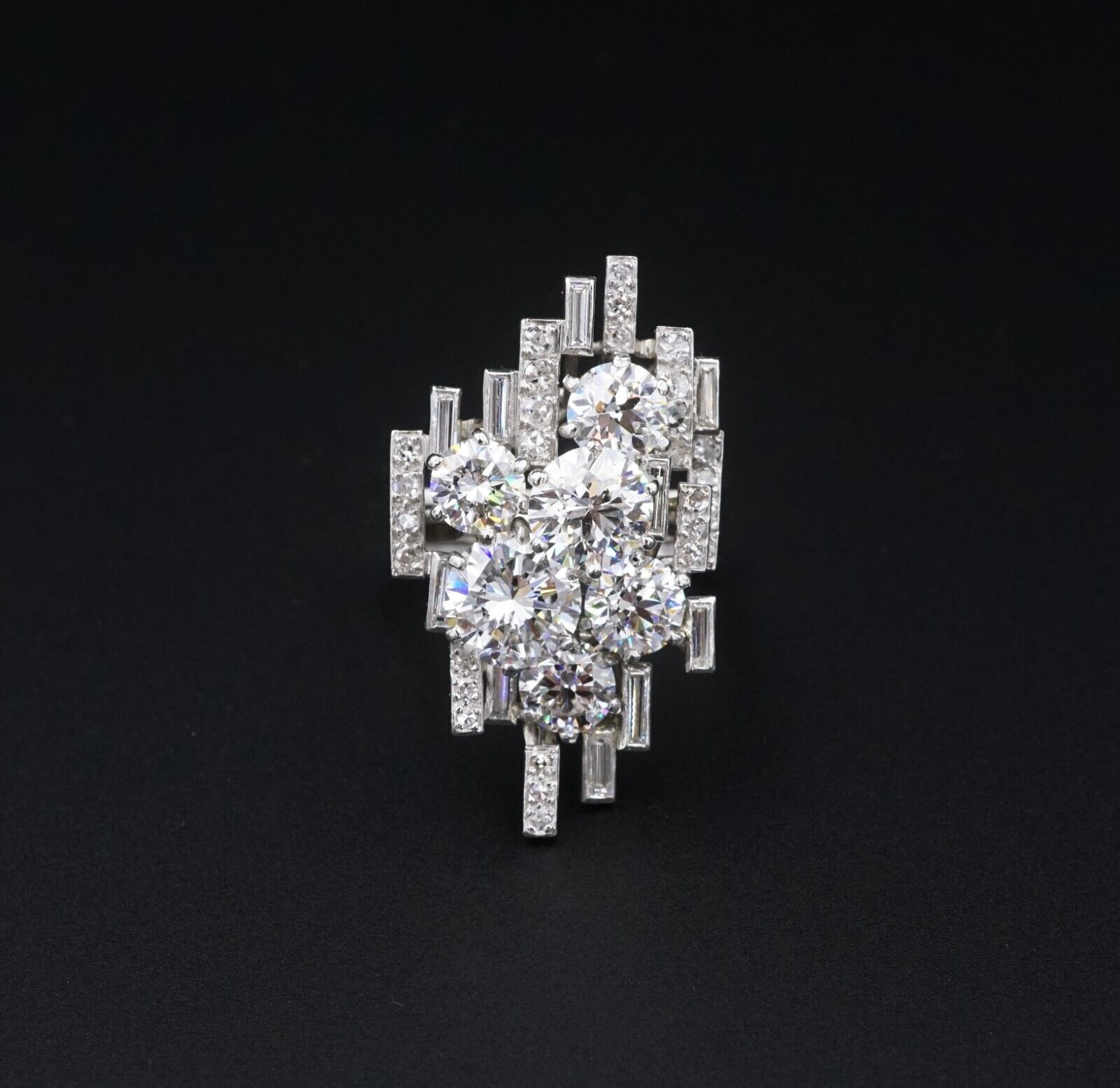 Andrew Grima Platinum 8.25 cttw Pave Diamond Cluster Ring Size 9 GIA, view 5