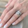 14k White Gold 3.8 ctw Diamond Engagement Ring Bridal Set Sz 6 Euro Shank, view 7
