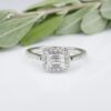 East West 14k White Gold 1cttw Emerald Diamond Engagement Ring Size 7, view 1