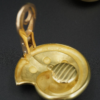 Leo De Vroomen Enamel Earrings 18k Gold Ear Clips Shell 1.1", view 5