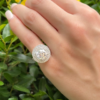 Platinum Engagement Ring Semi Mount Diamond Halo Size 4.25, view 3