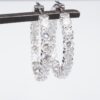 Diamond Hoop Earrings 18k White Gold 10 carat Natural 1.25", view 1