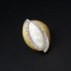 Opal Diamond Ring Abstract Modernist 18k Yellow Gold Size 6, view 2