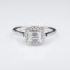 East West 14k White Gold 1cttw Emerald Diamond Engagement Ring Size 7, view 3