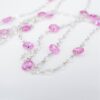 18k Dancing Diamond Station Necklace Pink Sapphire White Gold 36", view 4