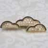 Vintage OJ Perrin 18k Yellow Gold Diamond Enamel Cloud Brooch France 1.5", view 1