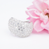 Cartier 18k Pave Diamond Wave Ring 5 carat Bombe Dome Size 5.75 Euro 51, view 5