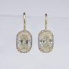 Antique Cushion Cut Diamond Earrings 4.2 carat 18k Gold Platinum 3/4", view 5