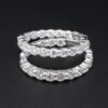 Diamond Hoop Earrings 18k White Gold 10 carat Natural 1.25", view 4