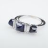 Modernist Sapphire Diamond Ring Platinum 2.5ct Natural Blue Size 5, view 6