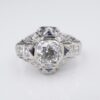 Art Deco Diamond Sapphire Engagement Ring Platinum 1 carat 1920s Size 5, view 3