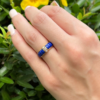 Van Cleef Arpels Ring Diamond Lapis Carved 18k Gold Sze 5.5 Yellow France, view 2