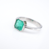 18k White Gold 1.2ct Colombian Emerald Solitaire Ring Bezel Set Size 6.5, view 1