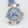 Pasha de Cartier Ladies Watch 18k Gold Ice Blue Diamond Dial 2813 33mm Rare, view 2