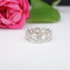 NEW 14k White Gold Diamond Slice 7mm Wide Eternity Band Ring Size 7, view 4