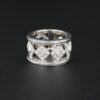 Charriol 18k White Gold 1/2 cttw Diamond Station Milgrain Band Ring Sz 6, view 4