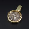 18k Gold Pendant Ancient Silver Coin Attica Tetradrachm Athena Owl 440BC, view 5