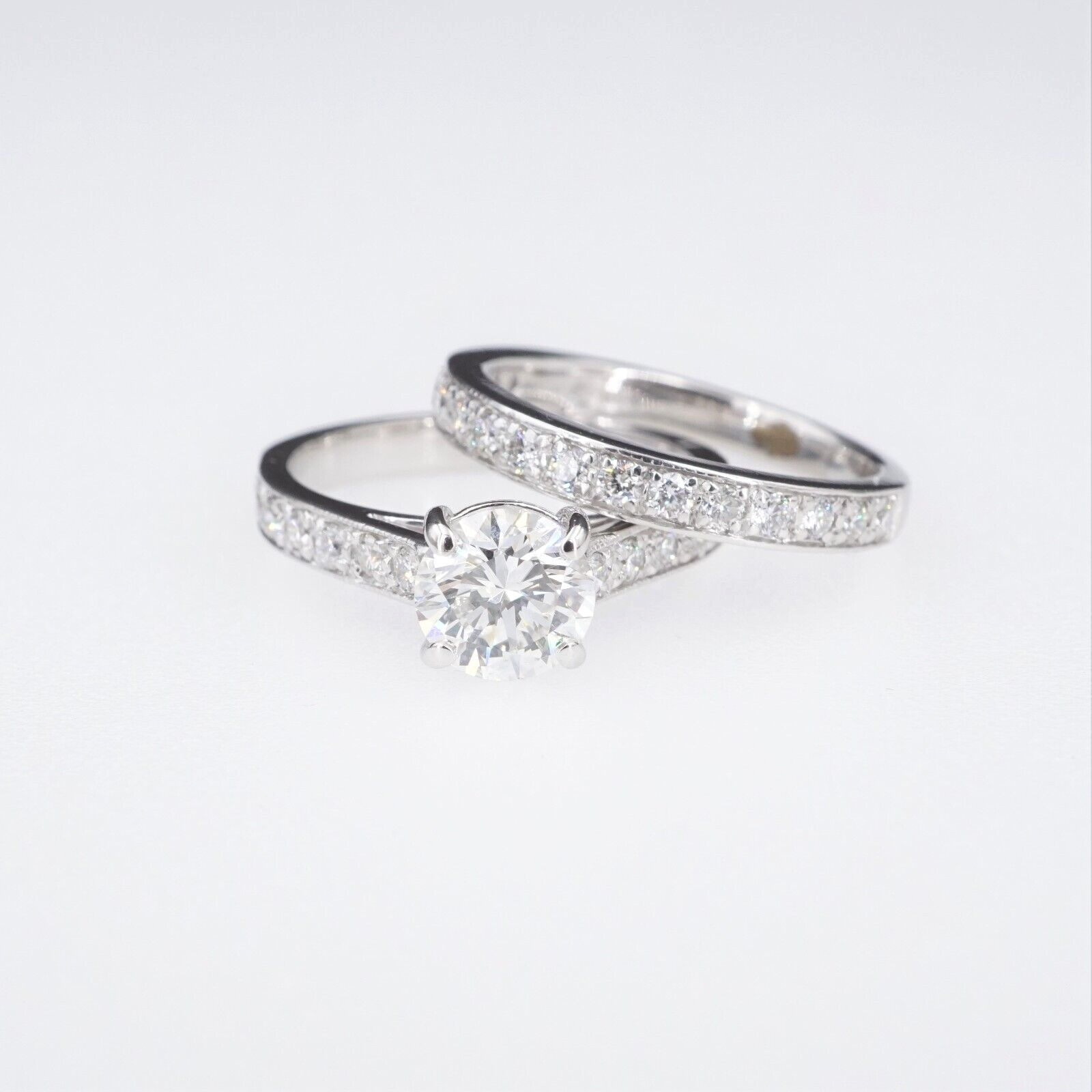 Martin Flyer 18k Gold 2 ctw Diamond Bridal Set Engagement Ring Size 5.75, view 1