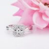 Van Cleef Arpels ARNO Diamond Clover Ring Size 4 18k White Gold VCA, view 1