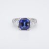 Platinum Sapphire Diamond Ring Natural Madagascar AGL Cert, view 8