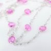 18k Dancing Diamond Station Necklace Pink Sapphire White Gold 36", view 5