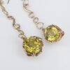 Prototype Jean Mahie 9k Yellow Gold Green Spinel Drop Hook Earrings 2.5", view 3