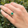 18k White Gold 1.2ct Colombian Emerald Solitaire Ring Bezel Set Size 6.5, view 2