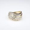 Vintage 14k Gold 3ctw Baguette Diamond Crossover Ring Size 8 IGRB, view 4