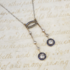Antique Edwardian Diamond Sapphire Necklace Silver 18k Gold, view 1