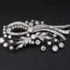 Diamond Ribbon Brooch 18k White Gold 9 carat 3" Luxe, view 4