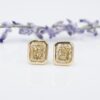 GIA Yellow Diamond Stud Earrings 2.26 ctw 18k Gold Radiant Natural VVS1, view 1