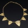 Larry Golsh Necklace 18k Gold Diamond Shield Panel Pala Mission 18", view 4
