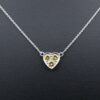 Platinum Natural Fancy Yellow Diamond Heart Pendent Necklace 18", view 1