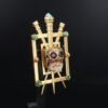 Museum Quality Graziella Laffi 18k Gold Skull Artifact Brooch 2.75" Peru, view 3