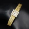 Ladies Piaget Van Cleef Arpels 18k Yellow Gold Platinum Diamond Bezel Watch, view 3