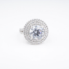 Platinum Engagement Ring Semi Mount Diamond Halo Size 4.25, view 5