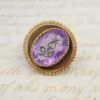 Antique 18k 14k Gold Diamond Amethyst Inlay Pendant Brooch 1", view 1