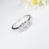 Platinum Diamond Engagement Ring 14k Gold 1 ctw 3-Stone Sz 5.75, view 1