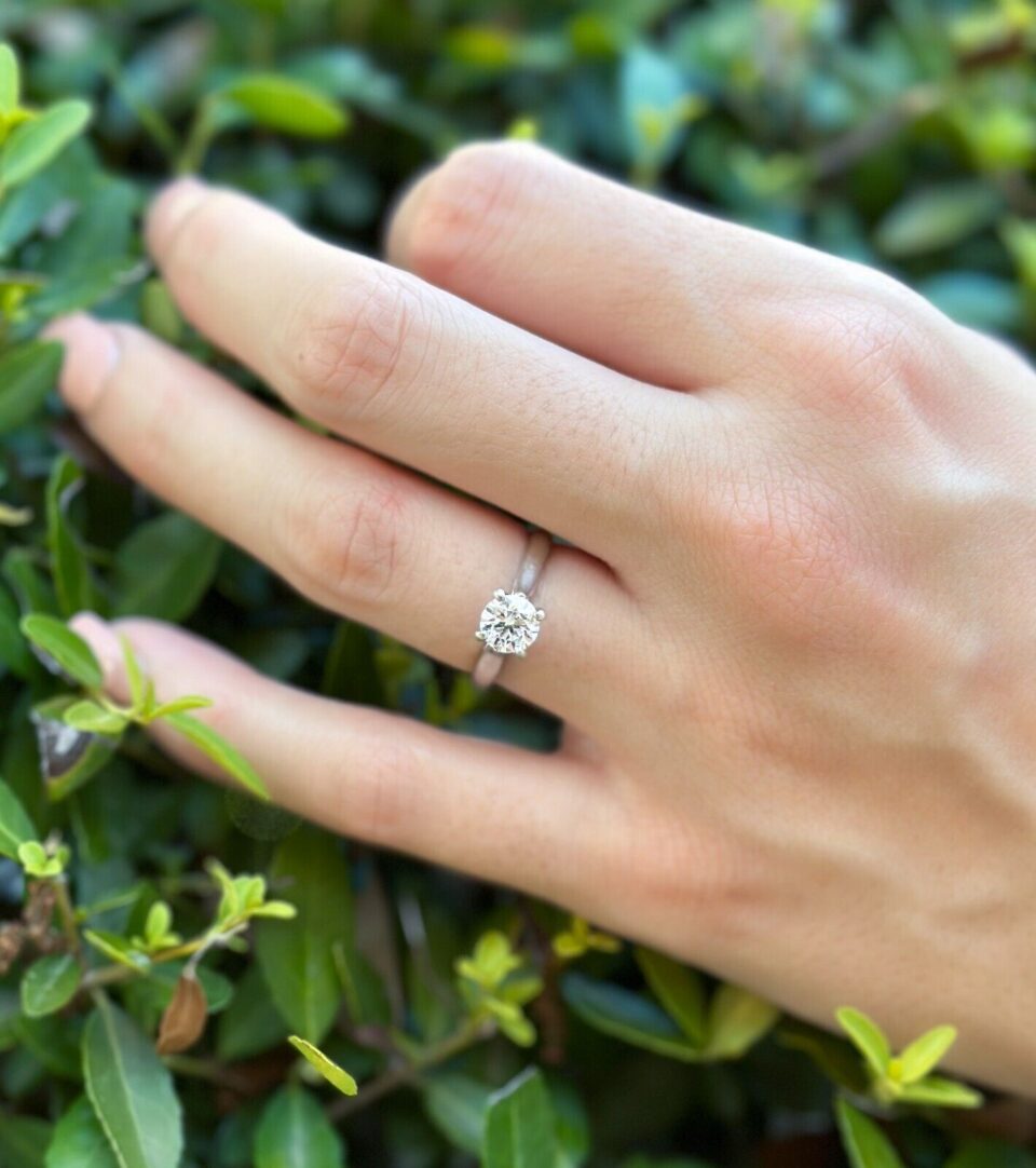 14k 0.8ct Natural Diamond Solitaire Engagement Ring Size 5.25 GIA G SI2, view 2