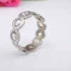 NEW 14k White Gold Diamond Slice 7mm Wide Eternity Band Ring Size 7, view 12