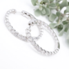 Diamond Inside Out Hoop Earrings 14k White Gold 6 carat Natural 1.3", view 5
