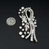 Diamond Ribbon Brooch 18k White Gold 9 carat 3" Luxe, view 6