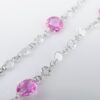 18k Dancing Diamond Station Necklace Pink Sapphire White Gold 36", view 7