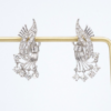 Vintage Diamond Spray Earrings 18k White Gold Old Mine Rose Cut Tremblant, view 1