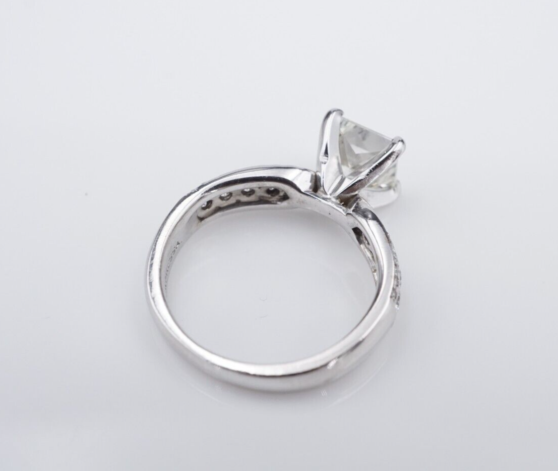 1.5ct 18k White Gold Princess Diamond Engagement Ring Size 5.75 EGL, view 4