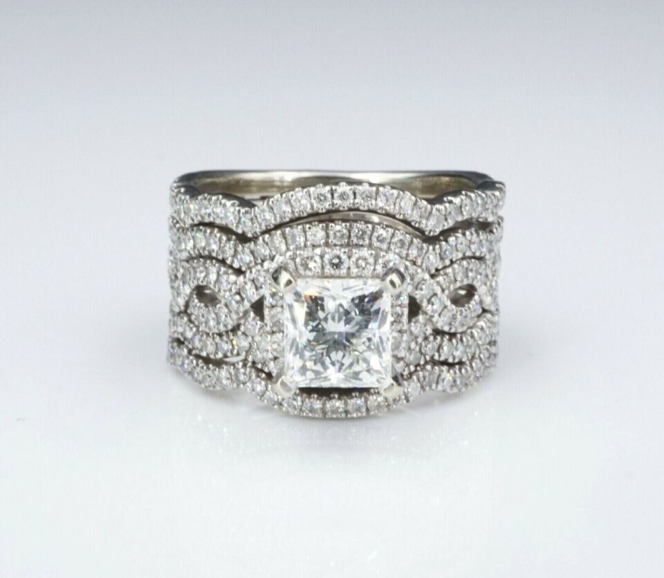 Neil Lane Princess Cut Leo Diamond Engagement Ring, 3.7 ctw, 14k Gold, GSI G VS1